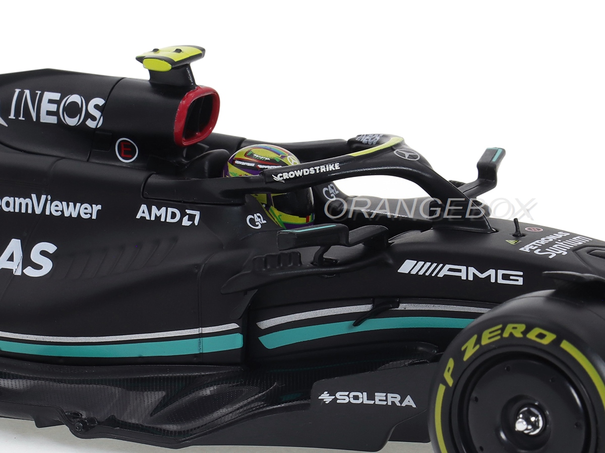 Fórmula 1 Mercedes Benz W14 Lewis Hamilton 2023 c/ Piloto 1:24