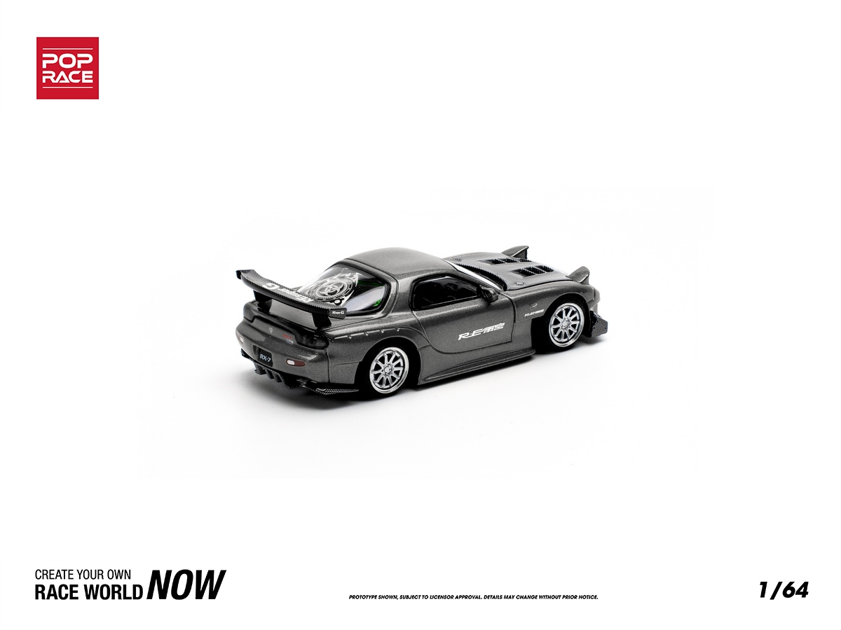Mazda RX7 RE Amemiya Widebody 1:64 POP RACE Cinza - 20 anos! Loja