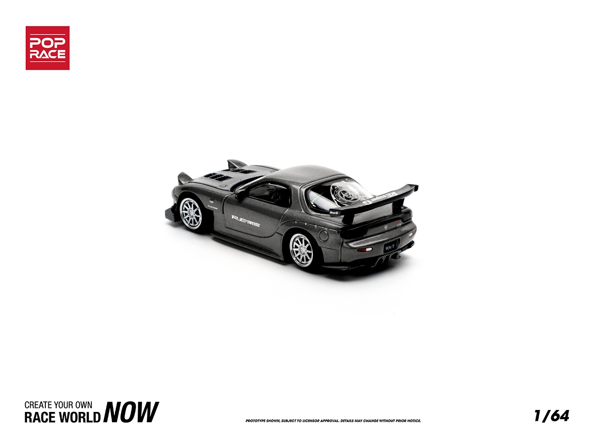 Mazda RX7 RE Amemiya Widebody 1:64 POP RACE Cinza - 20 anos! Loja