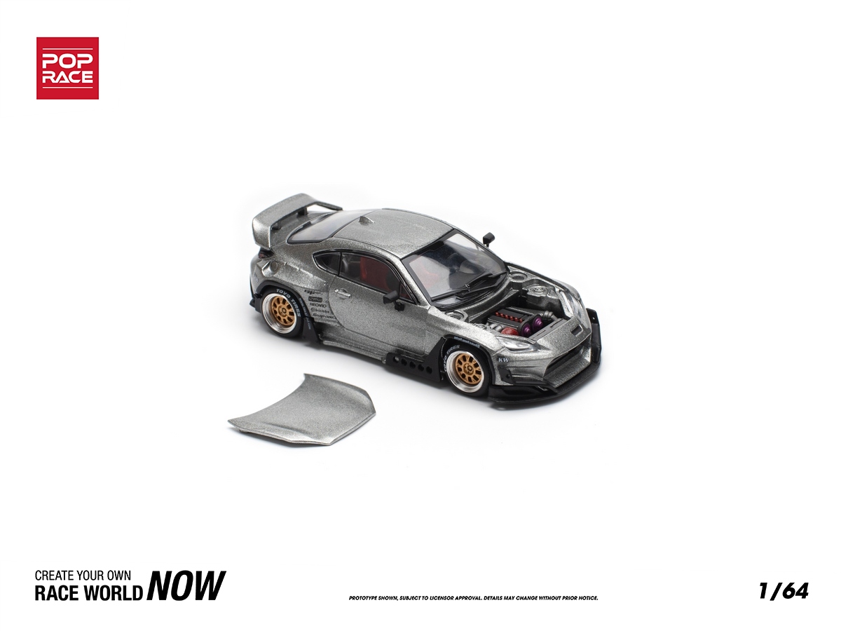 PRÉ-VENDA *** Toyota GT86 Pandem Body Kit 1:64 POP RACE Prata - 19