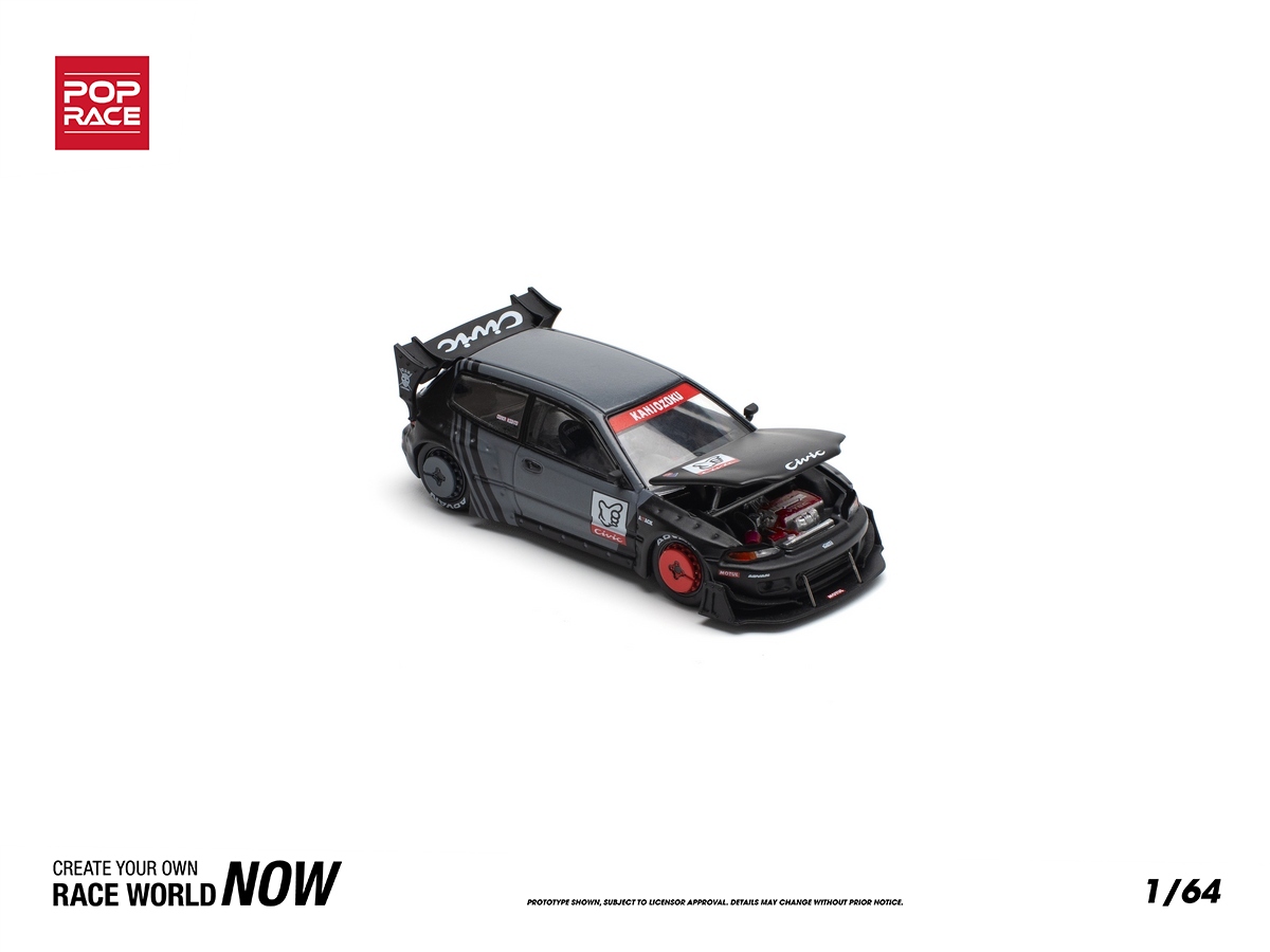Honda Civic EG6 Pandem Body Kit Kanjozoku 1:64 POP RACE - 20 anos