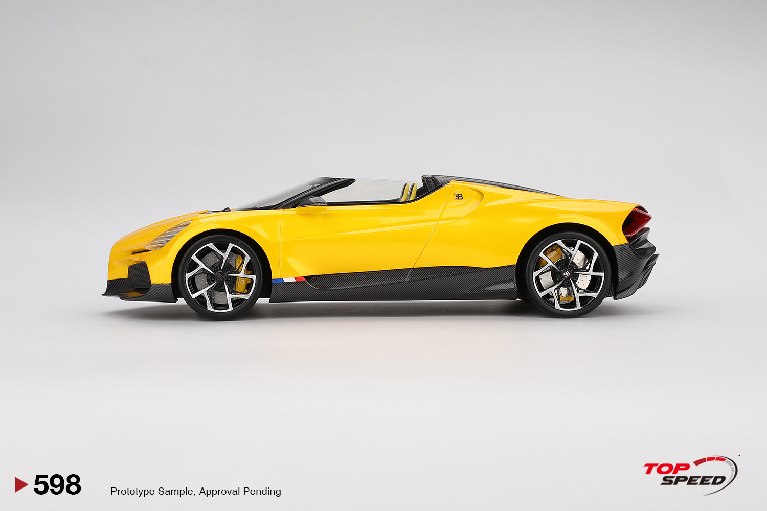 Bugatti W16 Mistral 1:18 TopSpeed Amarelo - 20 anos! Loja on-line