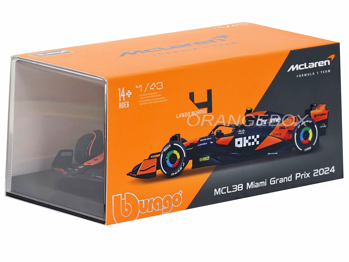 Fórmula 1 McLaren MCL38 Gp Miami 2024 Norris 1:43 Bburago c