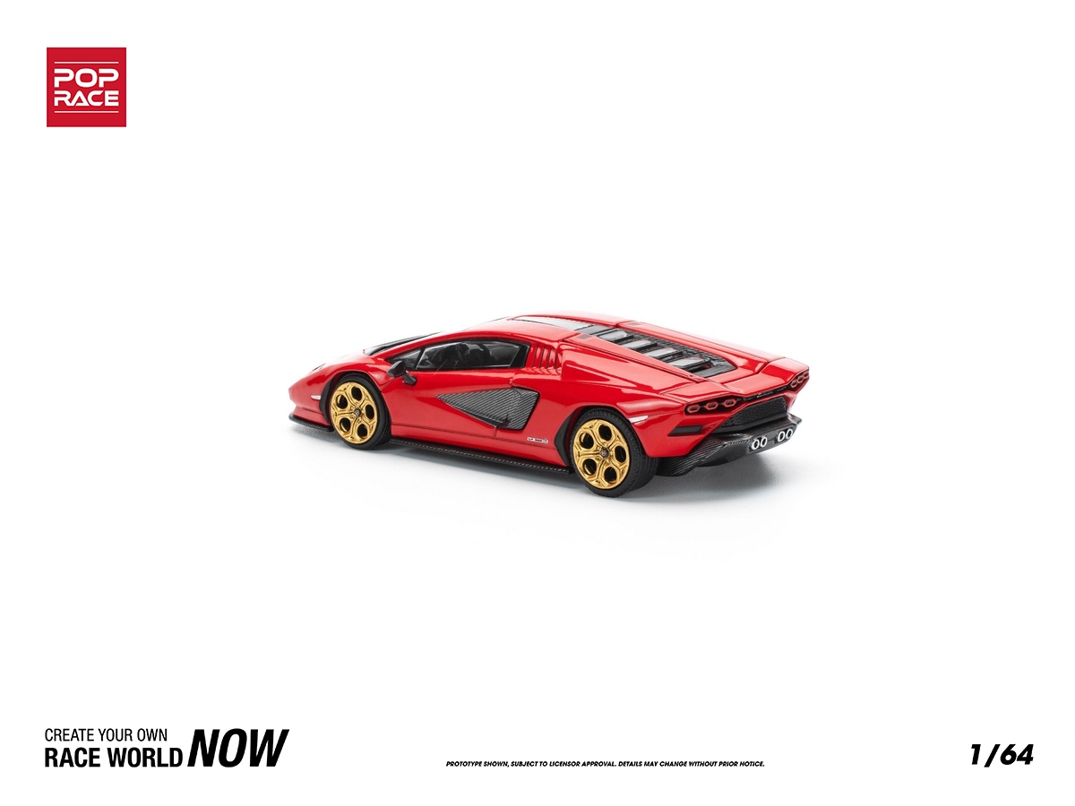 Lamborghini Countach LPI-800 1:64 POP RACE Vermelho - 20 anos