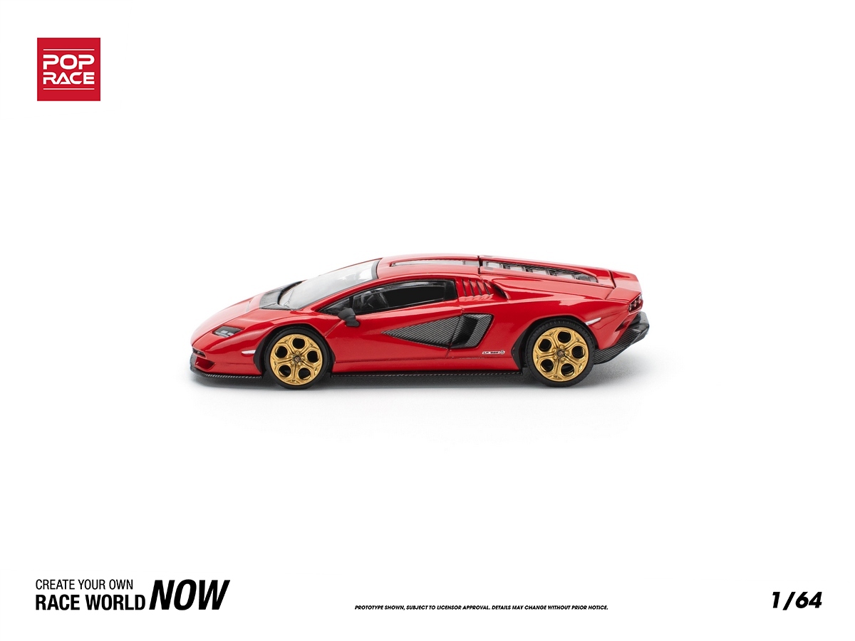 Lamborghini Countach LPI-800 1:64 POP RACE Vermelho - 20 anos