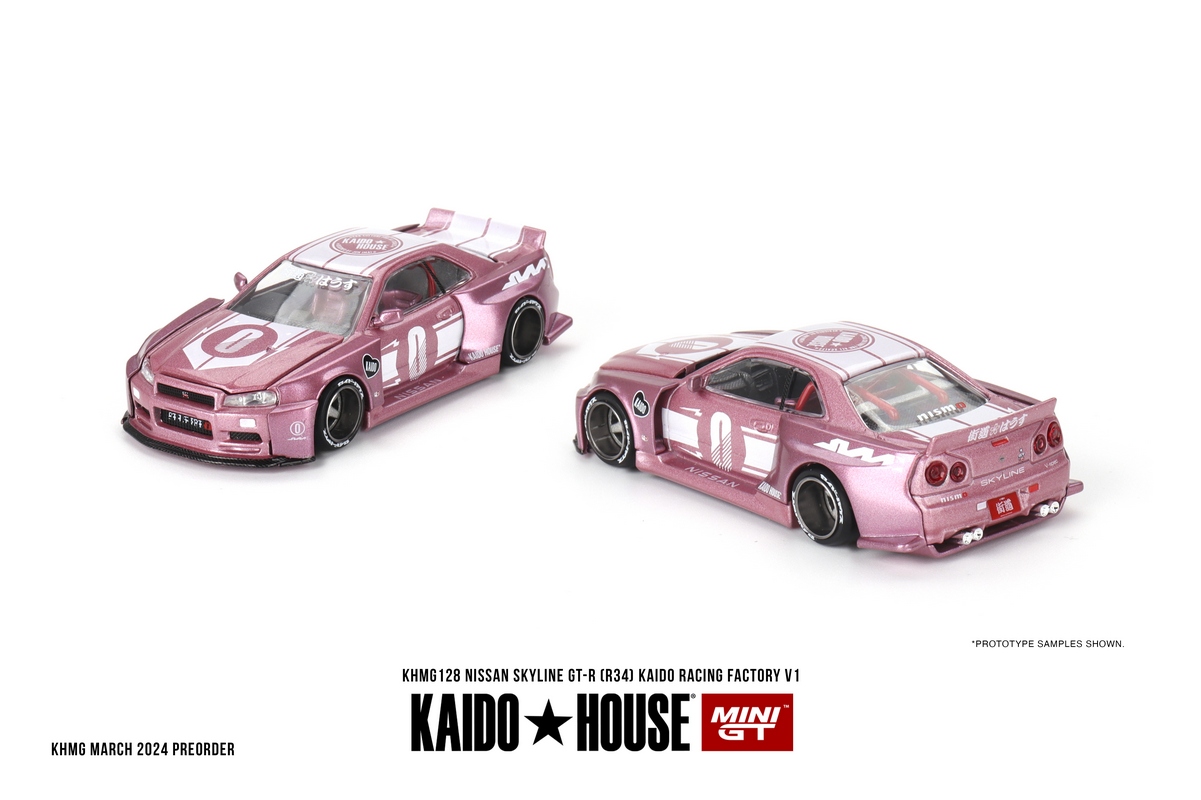 ミニカー Nissan Skyline R34 KAIDO HOUSE 1/64 Nissan Skyline GT-R R34 Kaido Racing V1 Kaido House 1:64