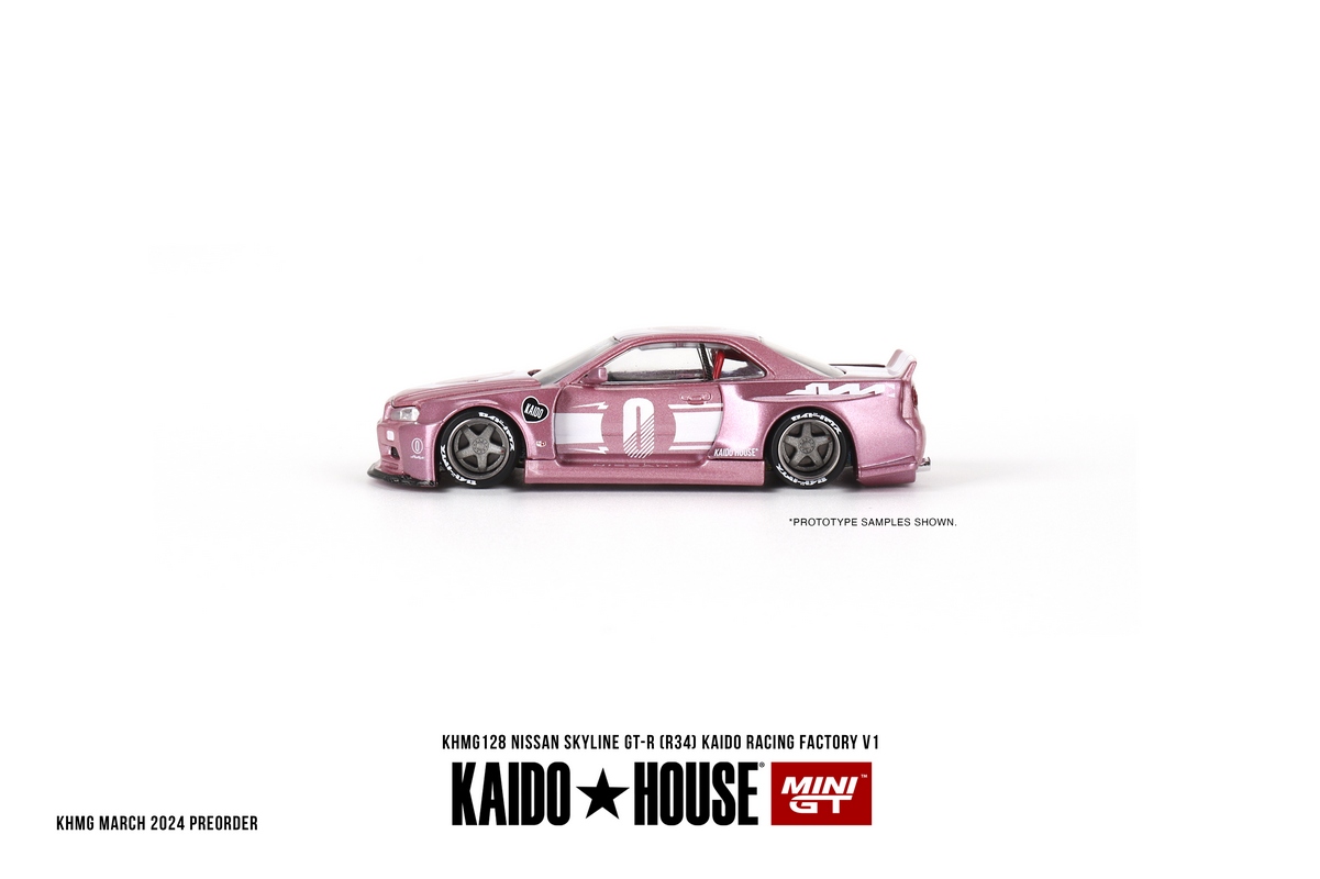 Nissan Skyline GT-R R34 Kaido Racing V1 Kaido House 1:64 Mini GT