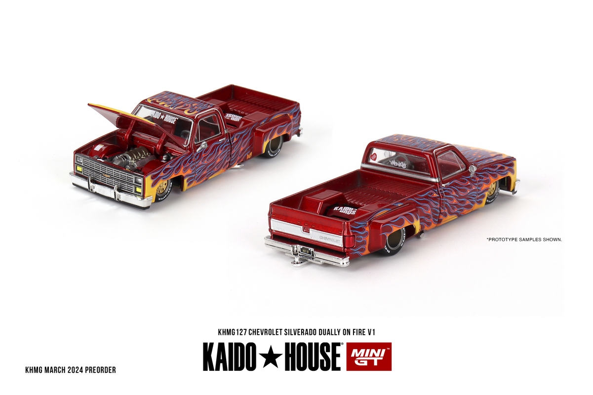 Chevrolet Silverado Dually Fire V1 Kaido House 1:64 Mini GT - 20