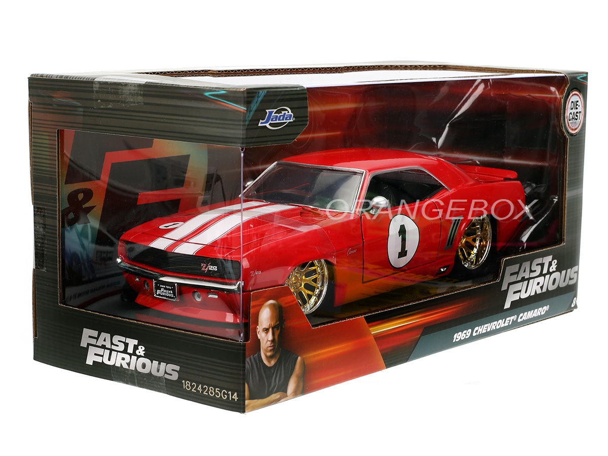 Chevrolet Camaro 1969 Velozes e Furiosos 1:24 Jada Toys Vermelho