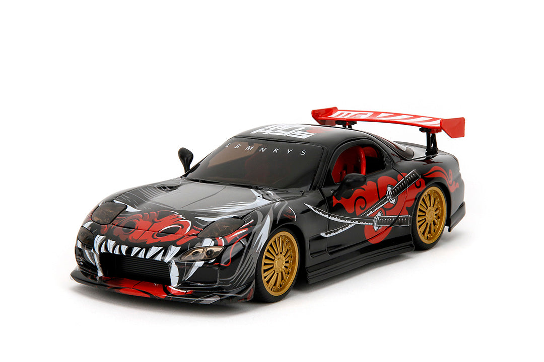 Mazda RX-7 1993 Lab Monkeys + Figura Saru 1:24 Jada Toys - 20 anos