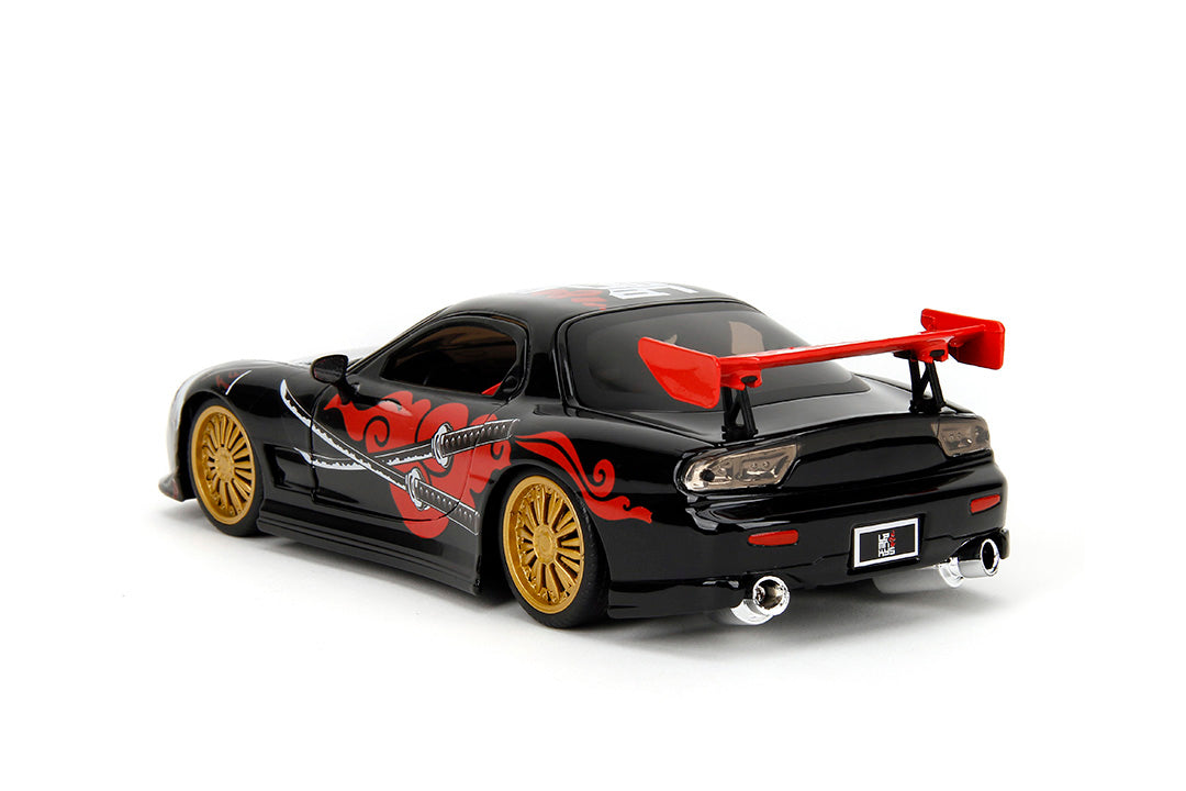Mazda RX-7 1993 Lab Monkeys + Figura Saru 1:24 Jada Toys - 20 anos