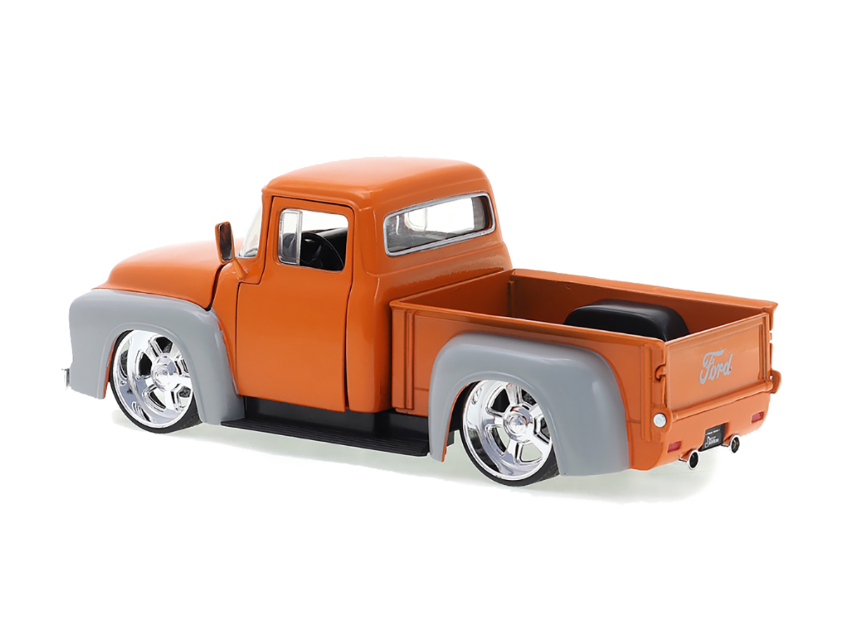 Ford F100 1956 Pick-up Just Trucks Series 1:24 Jada Toys Laranja