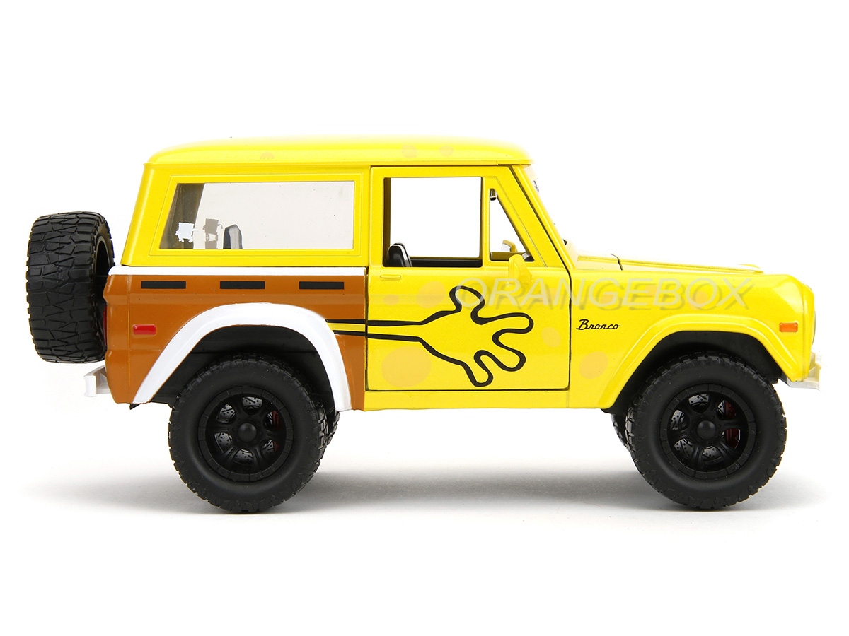 Ford Bronco 1973 + Figura Bob Esponja 1:24 Jada Toys - 20 anos