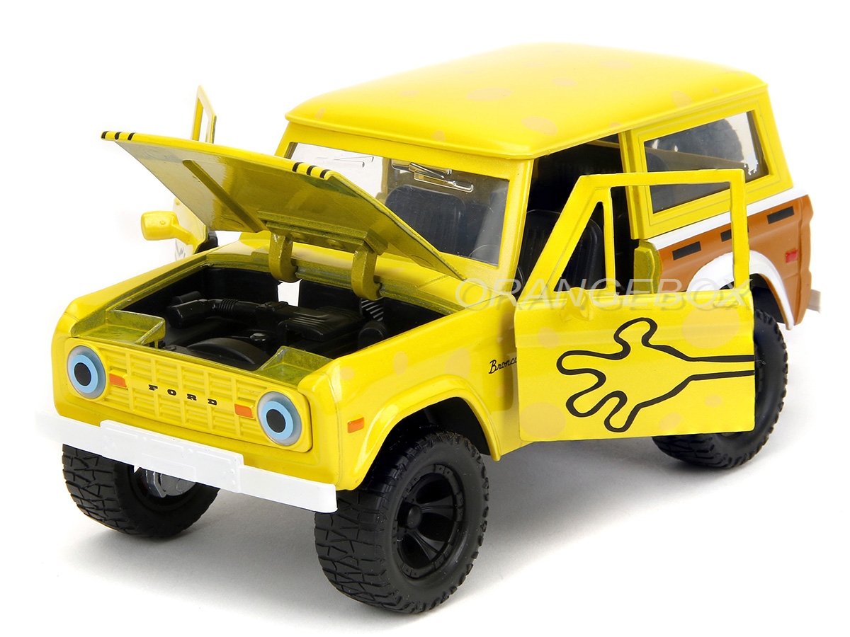 ミニカー 1:24 SpongeBob SquarePants 1973 Ford Ford Bronco 1973 + Figura Bob Esponja 1:24 Jada Toys - 20 anos