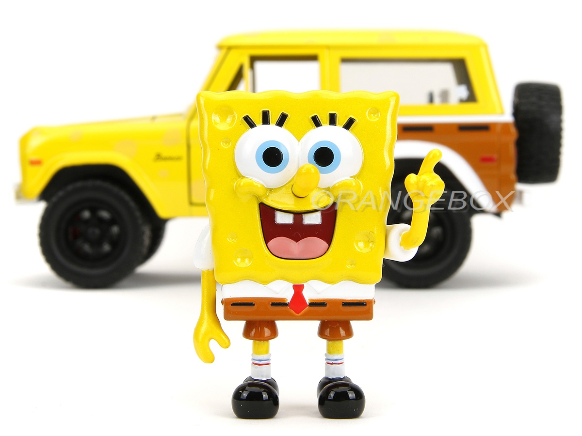 Ford Bronco 1973 + Figura Bob Esponja 1:24 Jada Toys - 20 anos