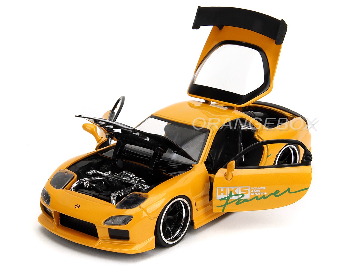Mazda RX-7 1993 HKS Serie JDM Tuners 1:24 Jada Toys Amarelo - 20