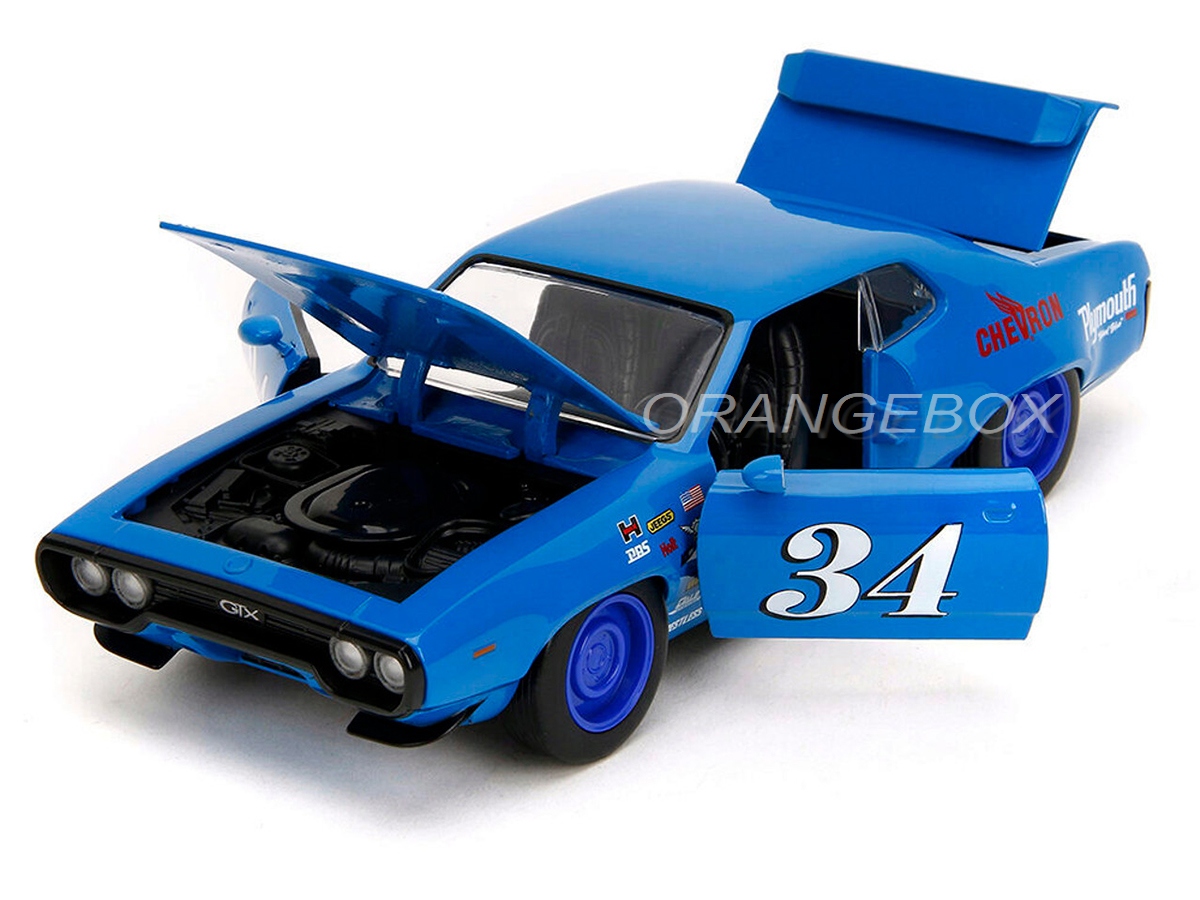 Plymouth GTX 1972 1:24 Jada Toys Azul - 20 anos! Loja on-line de