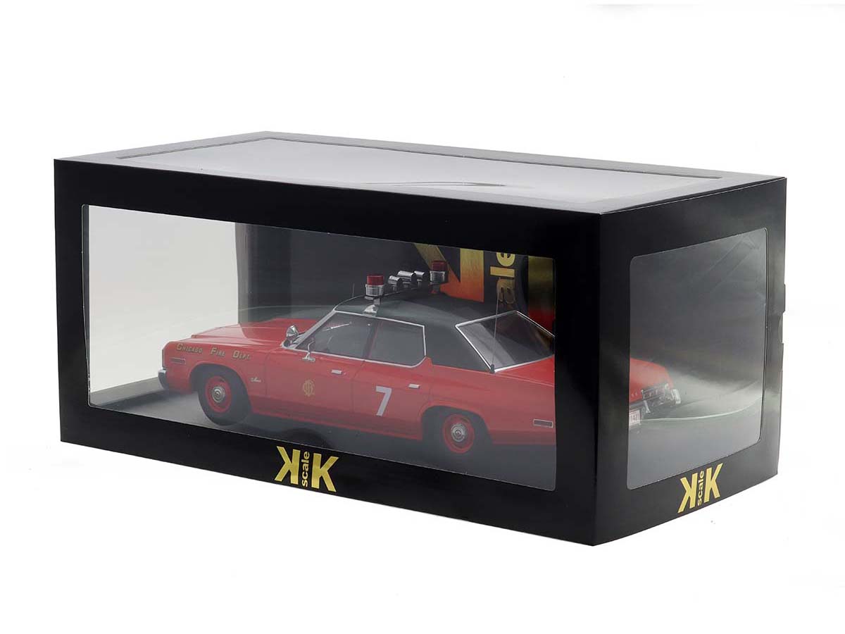 KK-Scale 1:18 Dodge Monaco Pompiers Chicago 1974 rouge / noir KKDC181125 modèle voiture KKDC181125 4260699763976