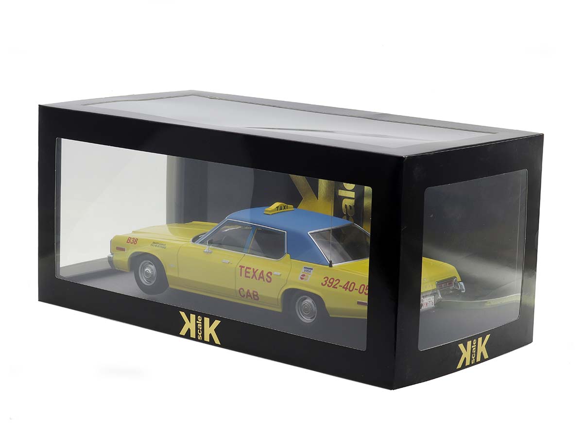 Dodge Monaco Taxi Texas Cab 1974 1:18 KK-Scale Amarelo - 20 anos