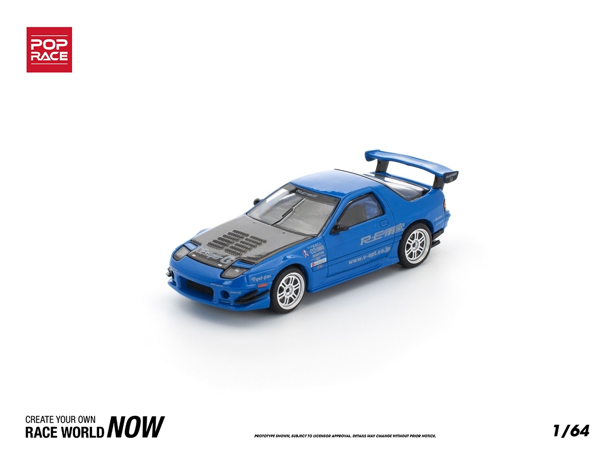 Mazda RX7 (FC3S) RE-Amemiya 1:64 POP RACE Azul - 20 anos! Loja on
