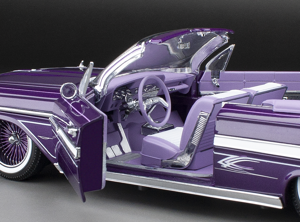 Modèle Réduit Sunstar 1/18 Chevrolet Impala 1961 - Muscle Car Noir/Violet - NEUF
