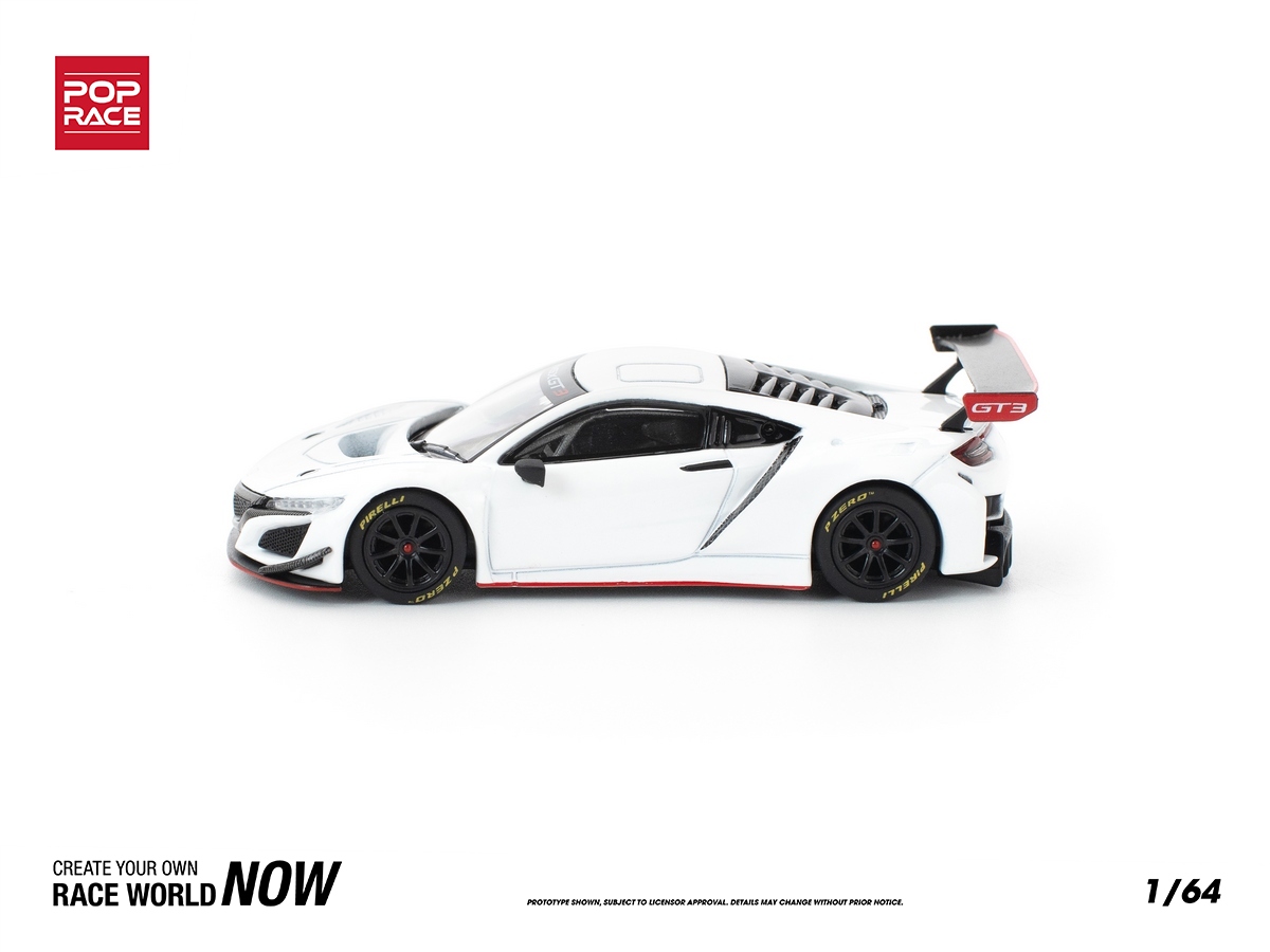 Honda NSX GT3 EVO22 1:64 POP RACE Branco - 20 anos! Loja on-line