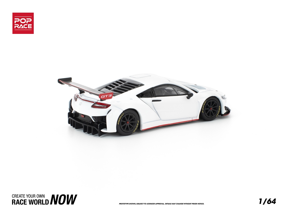 Honda NSX GT3 EVO22 1:64 POP RACE Branco - 20 anos! Loja on-line