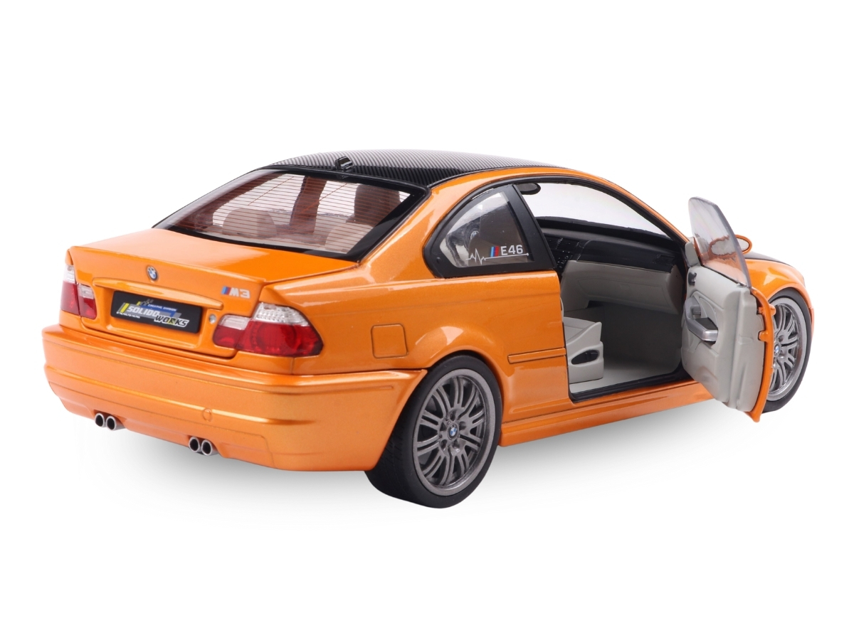 BMW 328 E46 ミニカー 1/18　純正　m54　e90 m3　e92 BMW E46 M3 Coupe Solido Works 2000 1:18 Solido Laranja - 19 anos