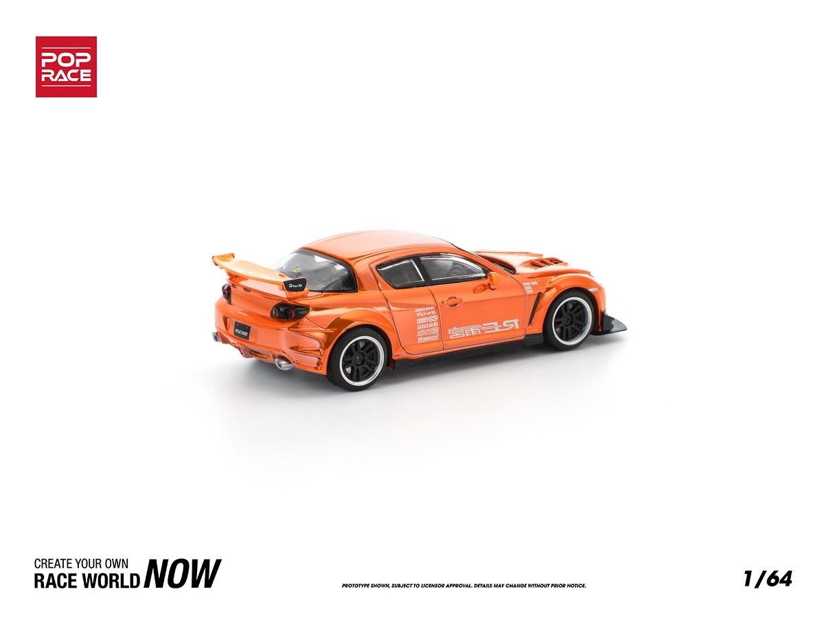 PRÉ-VENDA *** Mazda RX-8 RE-Amemiya Chrome Orange 1:64 POP RACE