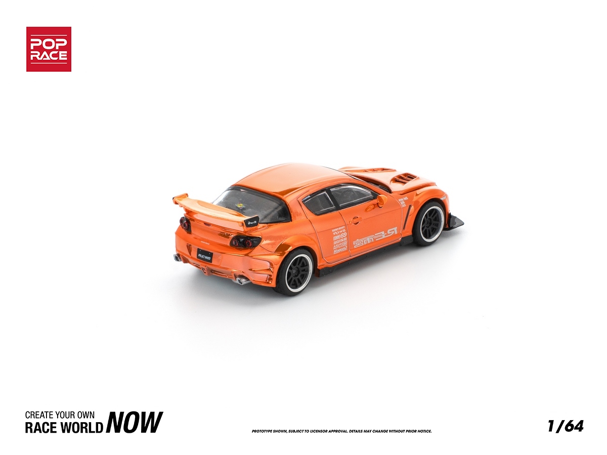 PRÉ-VENDA *** Mazda RX-8 RE-Amemiya Chrome Orange 1:64 POP RACE