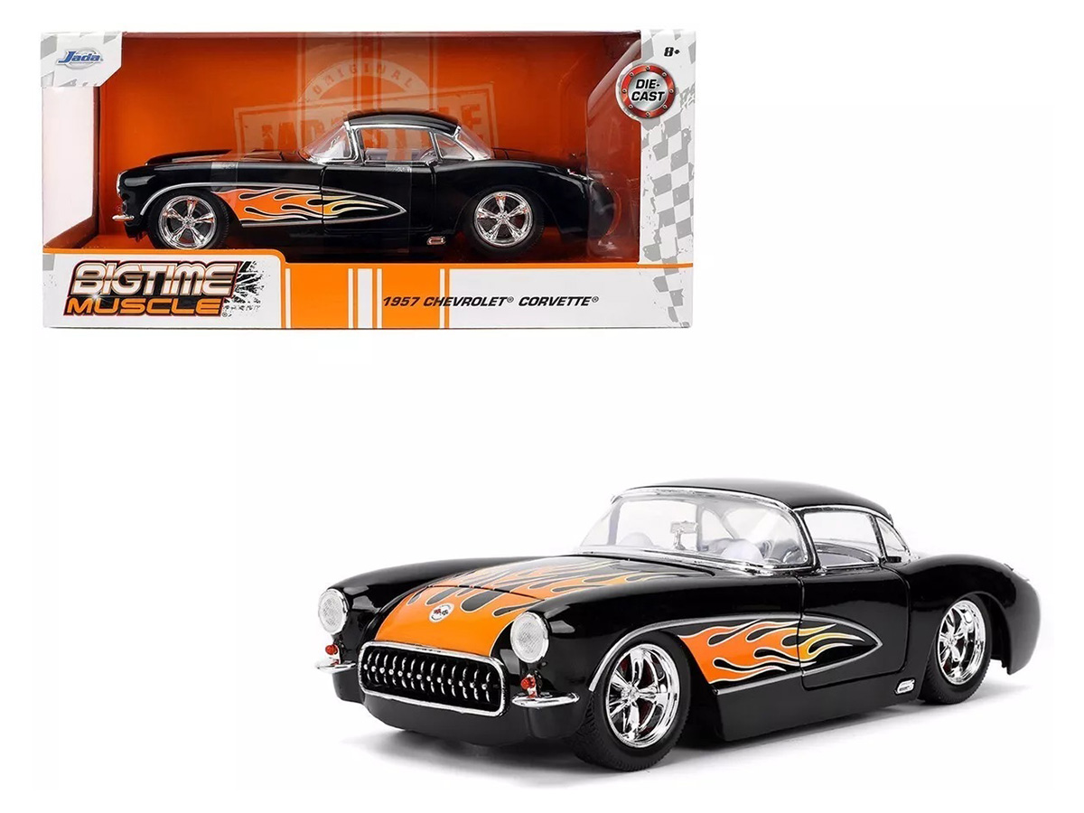 Chevrolet Corvette 1957 Big Time Muscle 1:24 Jada Toys Preto - 20