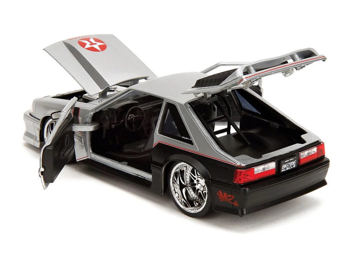 Ford Mustang GT 1989 Texaco Big Time Muscle 1:24 Jada Toys Prata