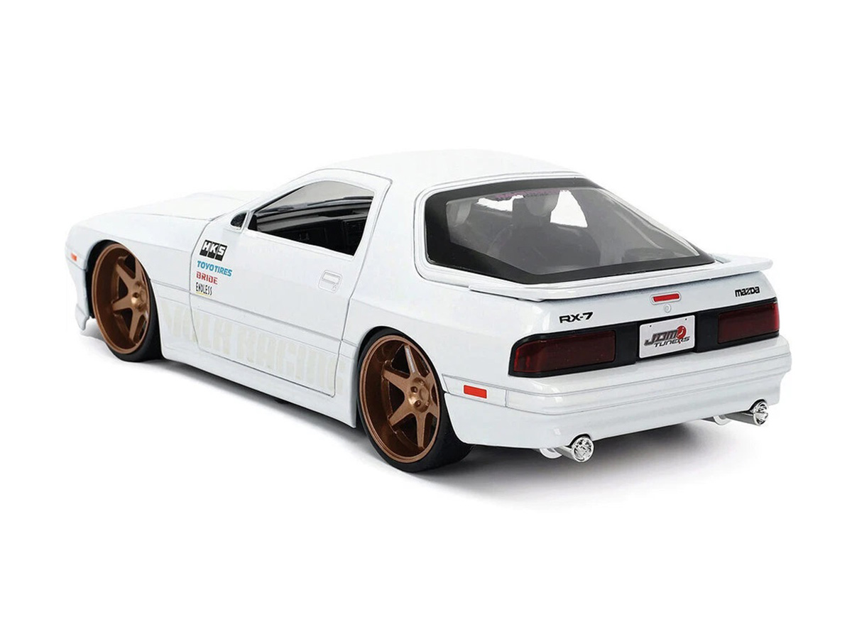 京商　マツダ　RX-7 レーシング　デイトナ　1985 No.96 1/18 Mazda RX-7 FC 1985 JDM Tuners 1:24 Jada Toys Branco - 20 anos