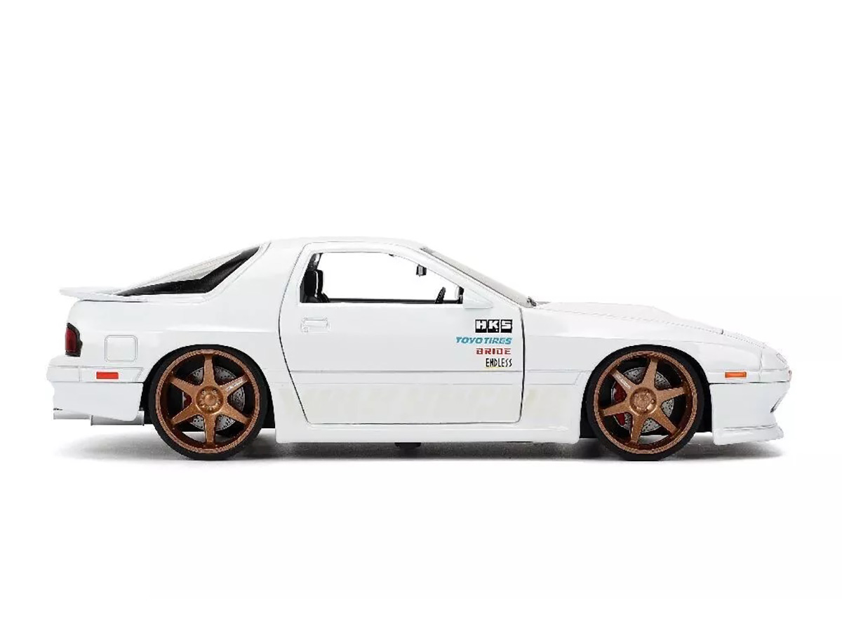 Jada Toy イニシャルD マツダ　RX-7 FC3S ミニカー 1/24 Mazda RX-7 FC 1985 JDM Tuners 1:24 Jada Toys Branco - 20 anos