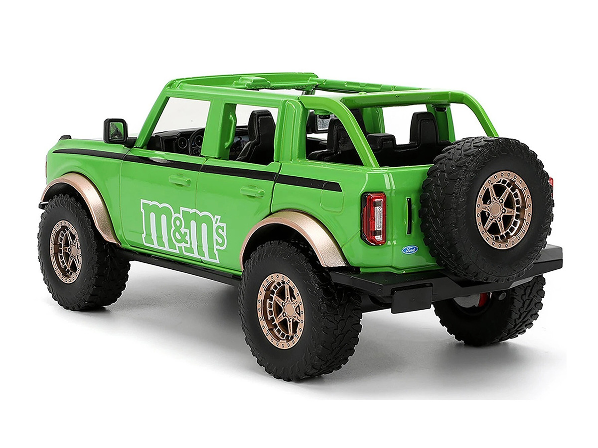 ｍ&ｍ's GREEN&2021 FORD BRONCO Ford Bronco 2021 + Figura M&M 1:24 Jada Toys Verde - 20 anos! Loja