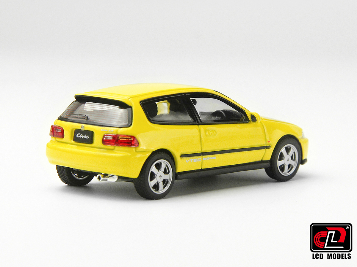 Honda CIVIC SiR II (EG6) 1:64 LCD Models Amarelo - 20 anos! Loja