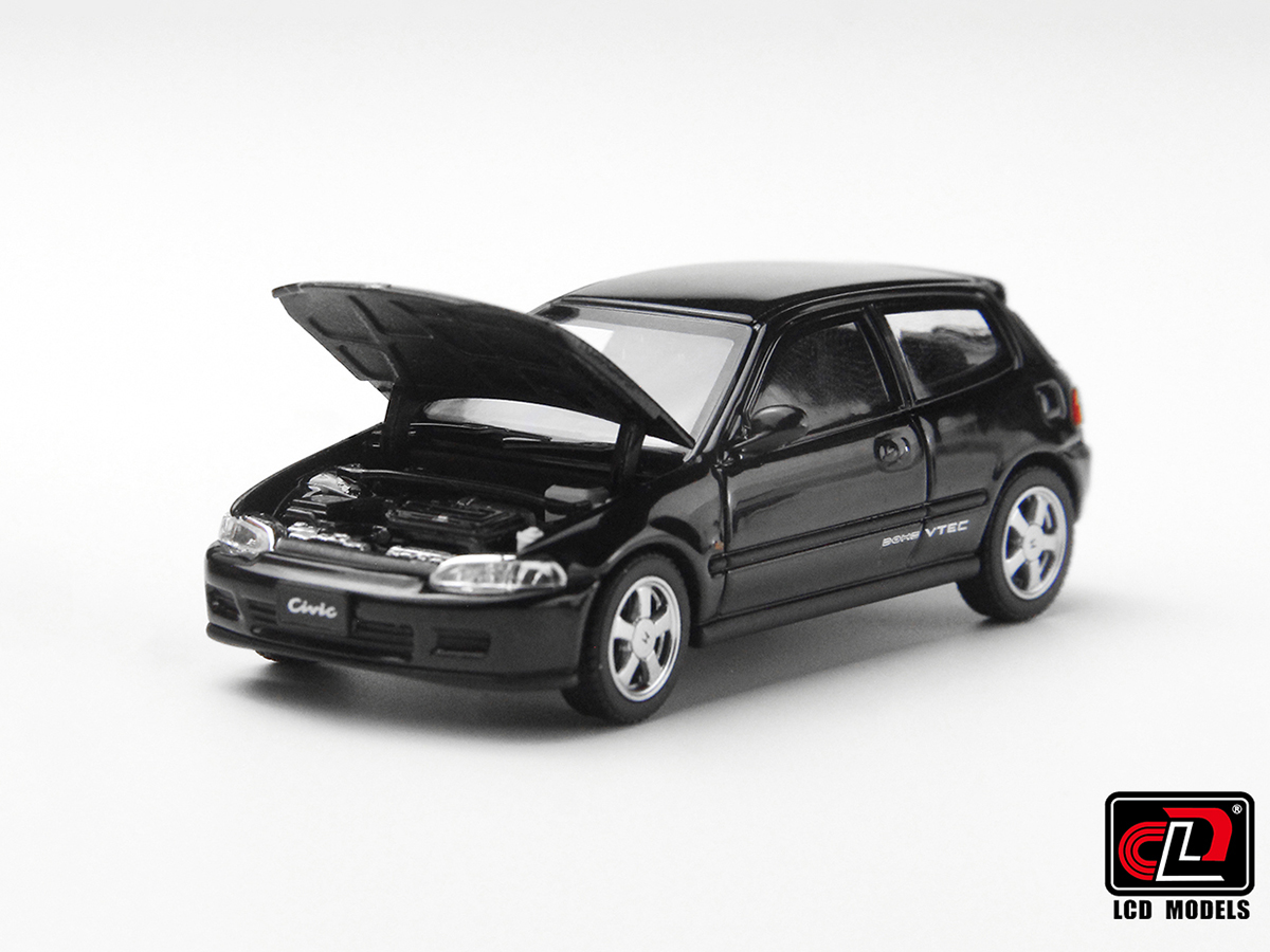 Honda CIVIC SiR II (EG6) 1:64 LCD Models Preto - 20 anos! Loja on