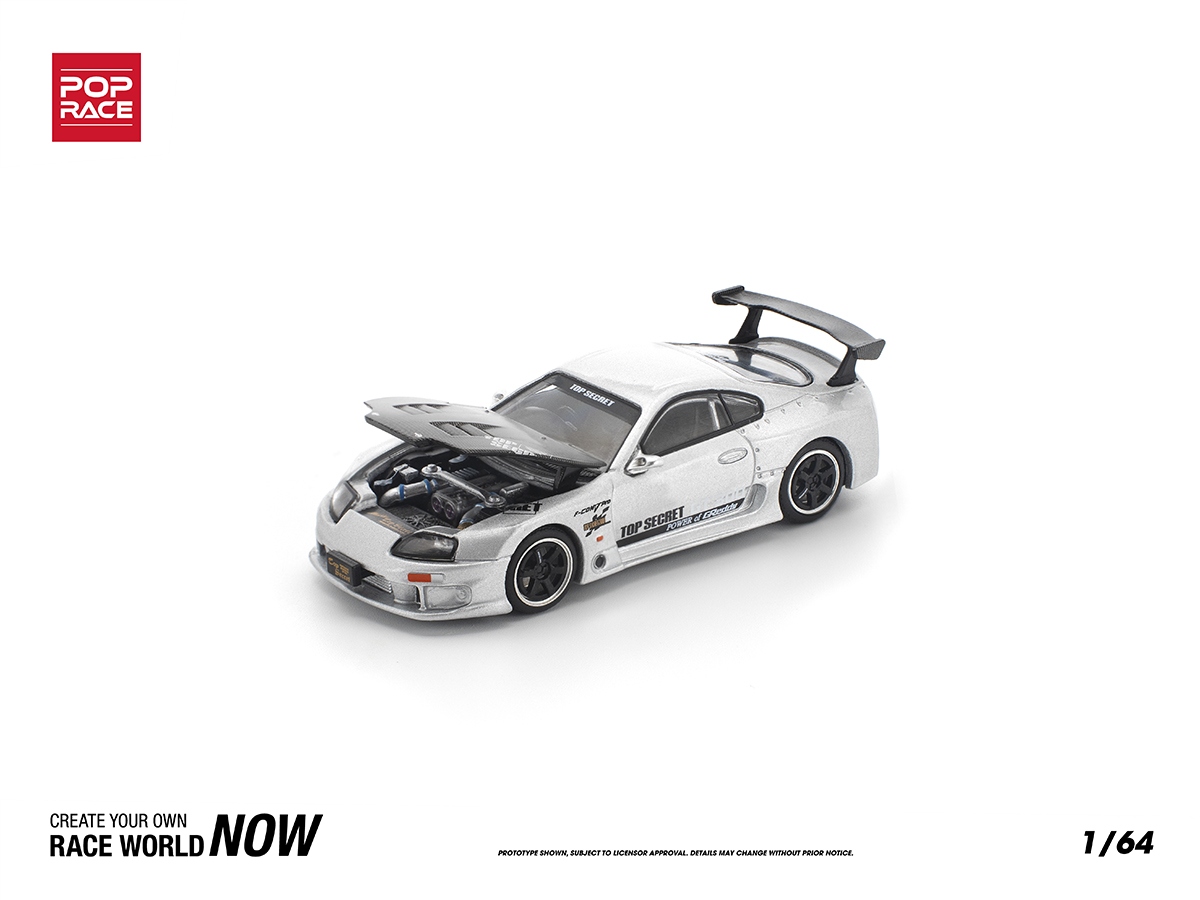 Toyota Supra GT300 TOP SECRET 1:64 POP RACE Prata - 20 anos! Loja