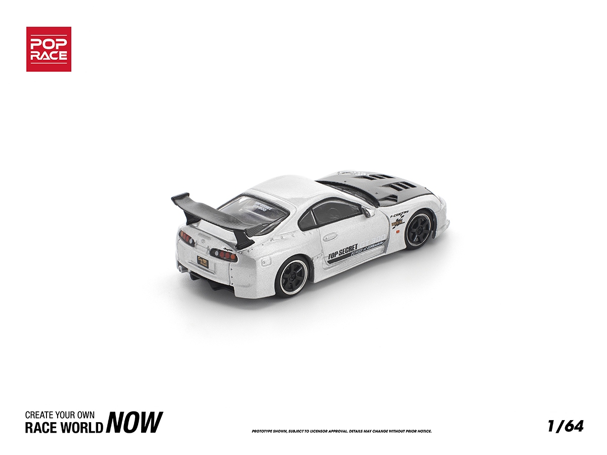 Toyota Supra GT300 TOP SECRET 1:64 POP RACE Prata - 20 anos! Loja