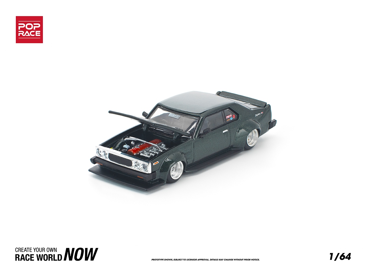 Nissan Skyline C210 1:64 POP RACE Verde - 20 anos! Loja on-line de