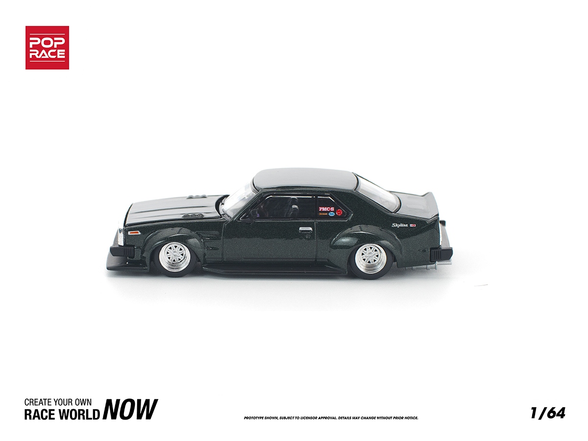 Nissan Skyline C210 1:64 POP RACE Verde - 20 anos! Loja on-line de