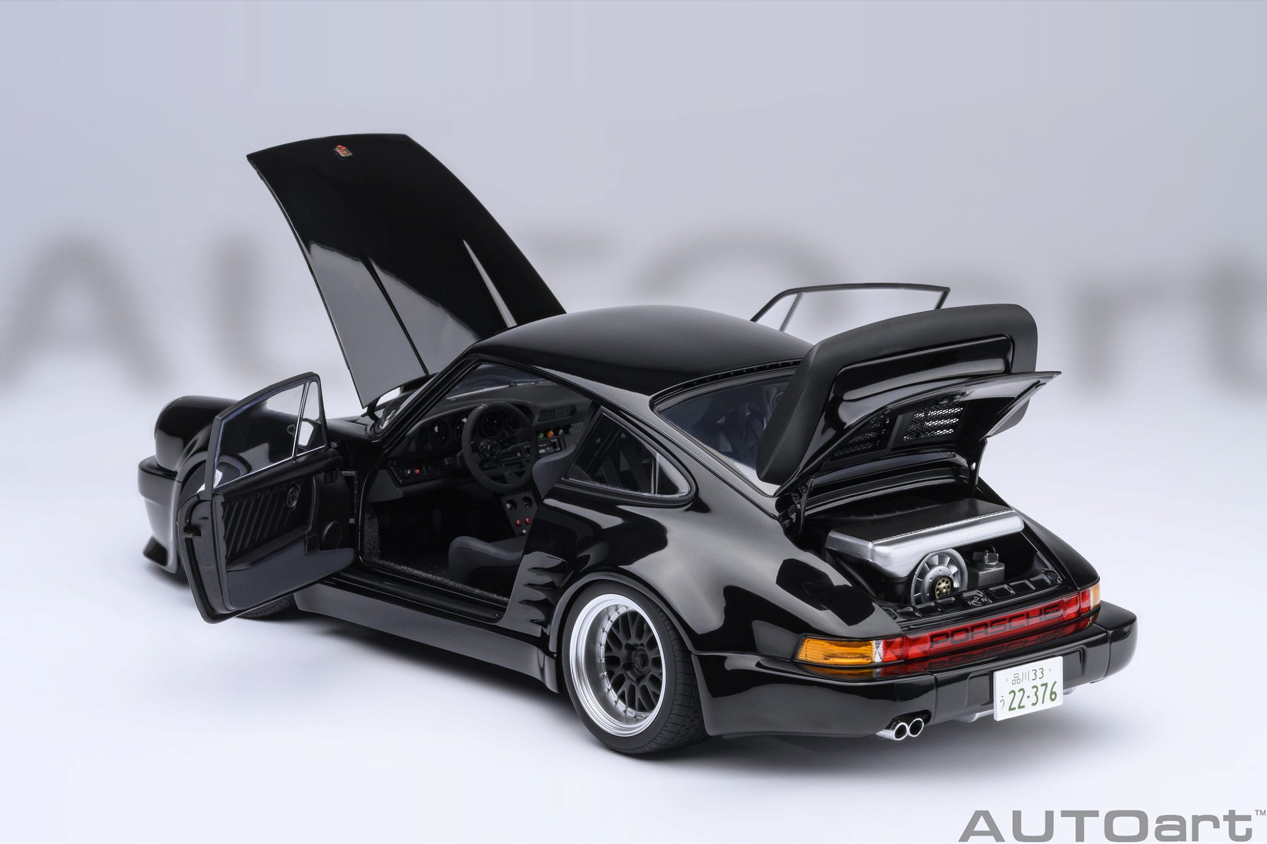 ミニカー AUTOart Porsche 911 Turbo 1/18 Porsche 911 930 Turbo Wangan Midnight Blackbird 1:18 Autoart Preto