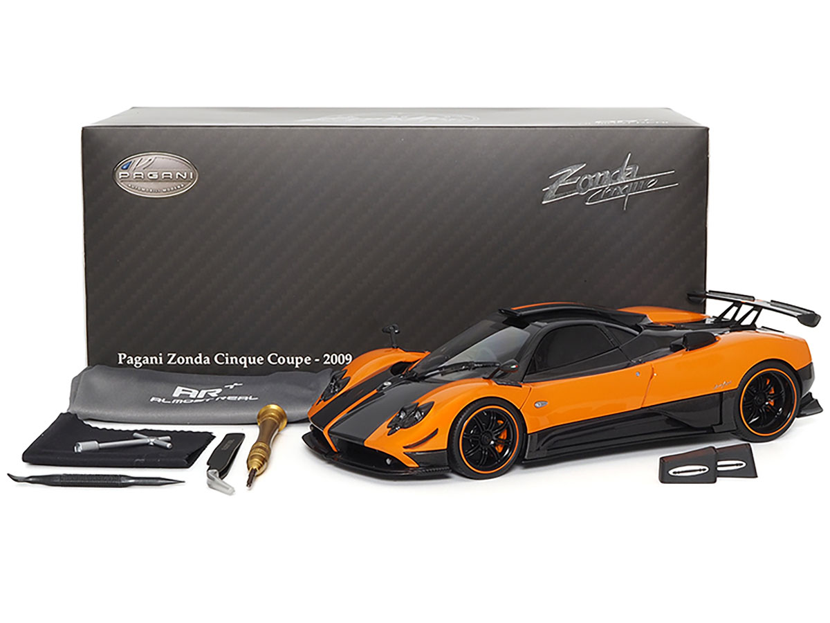 Pagani Zonda Cinque Coupe 2009 1:18 Almost Real Laranja - 20 anos