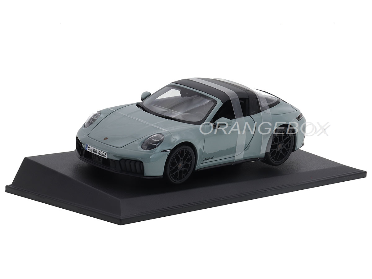 Porsche 911 Targa 4 GTS (992.2) 1:18 Maisto Cinza - 20 anos! Loja