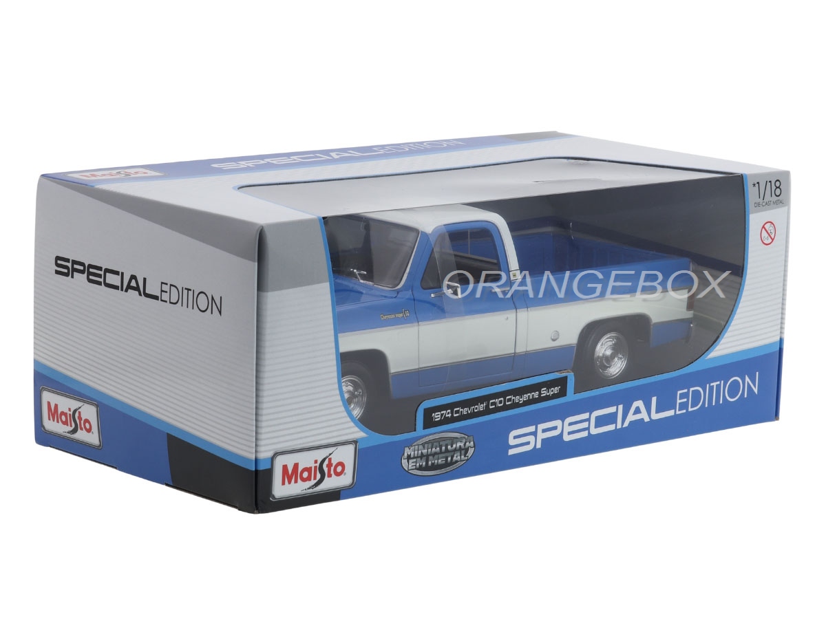 Chevrolet C10 Cheyenne Super Pick-Up 1974 1:18 Maisto Azul - 20