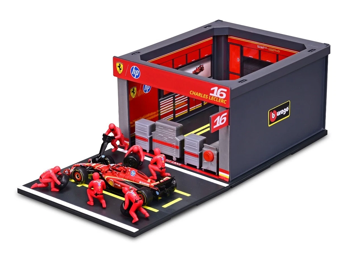 Fórmula 1 Pit Stop Ferrari SF24 Charles Leclerc 2024 1:43 Bburago