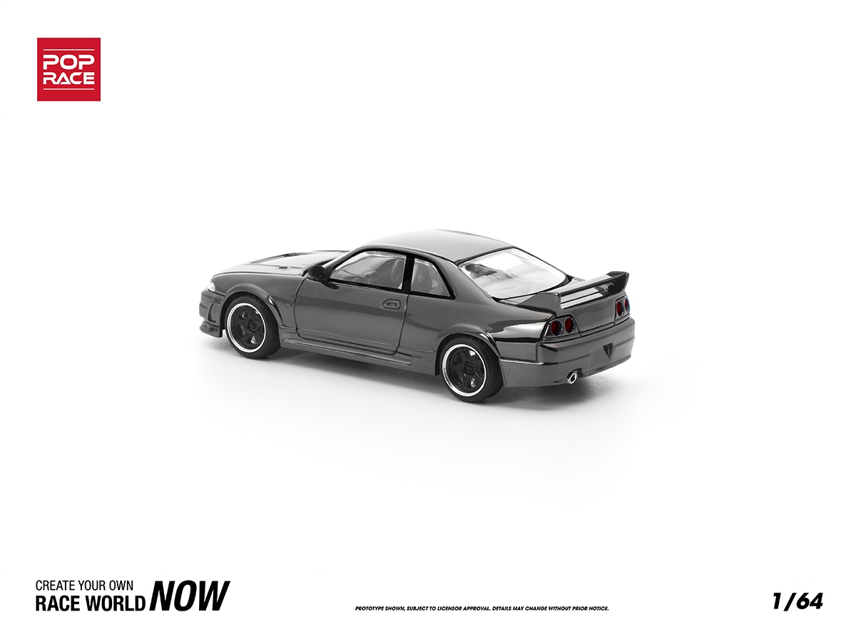 Nissan Skyline GT-R R33 1:64 POP RACE Dark Chrome Series - 19 anos