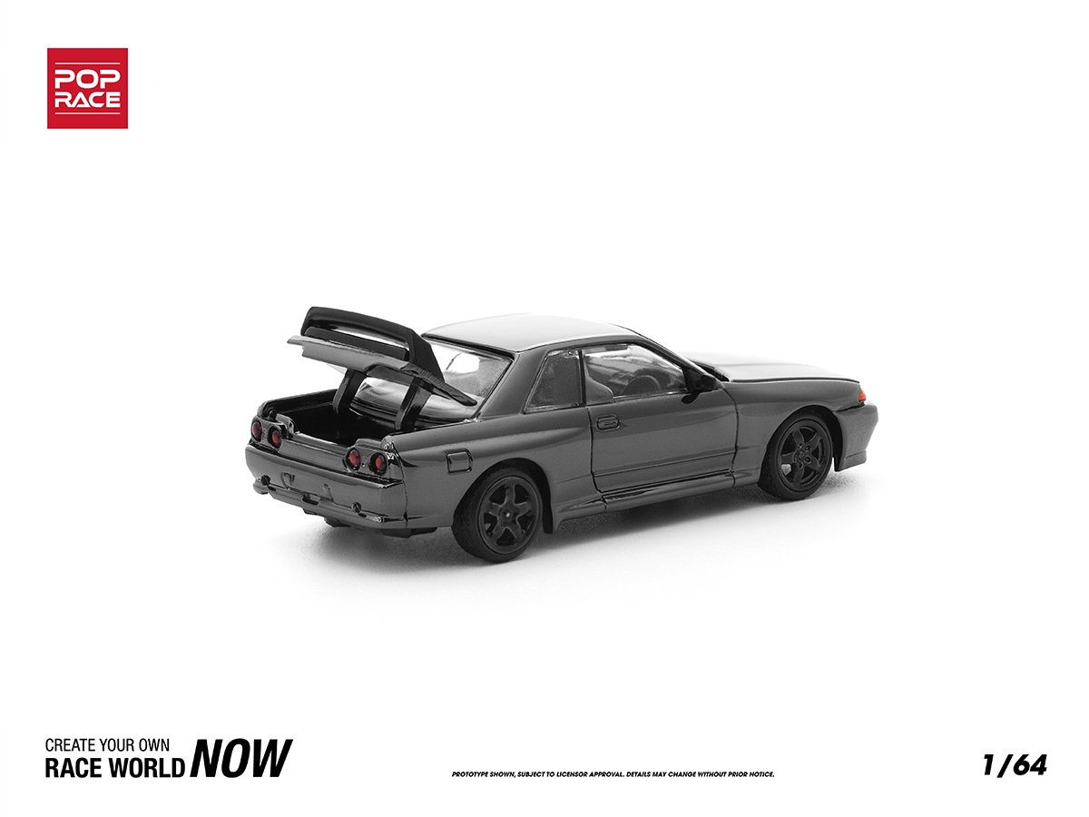 Nissan Skyline GT-R R32 1:64 POP RACE Dark Chrome Series - 19 anos
