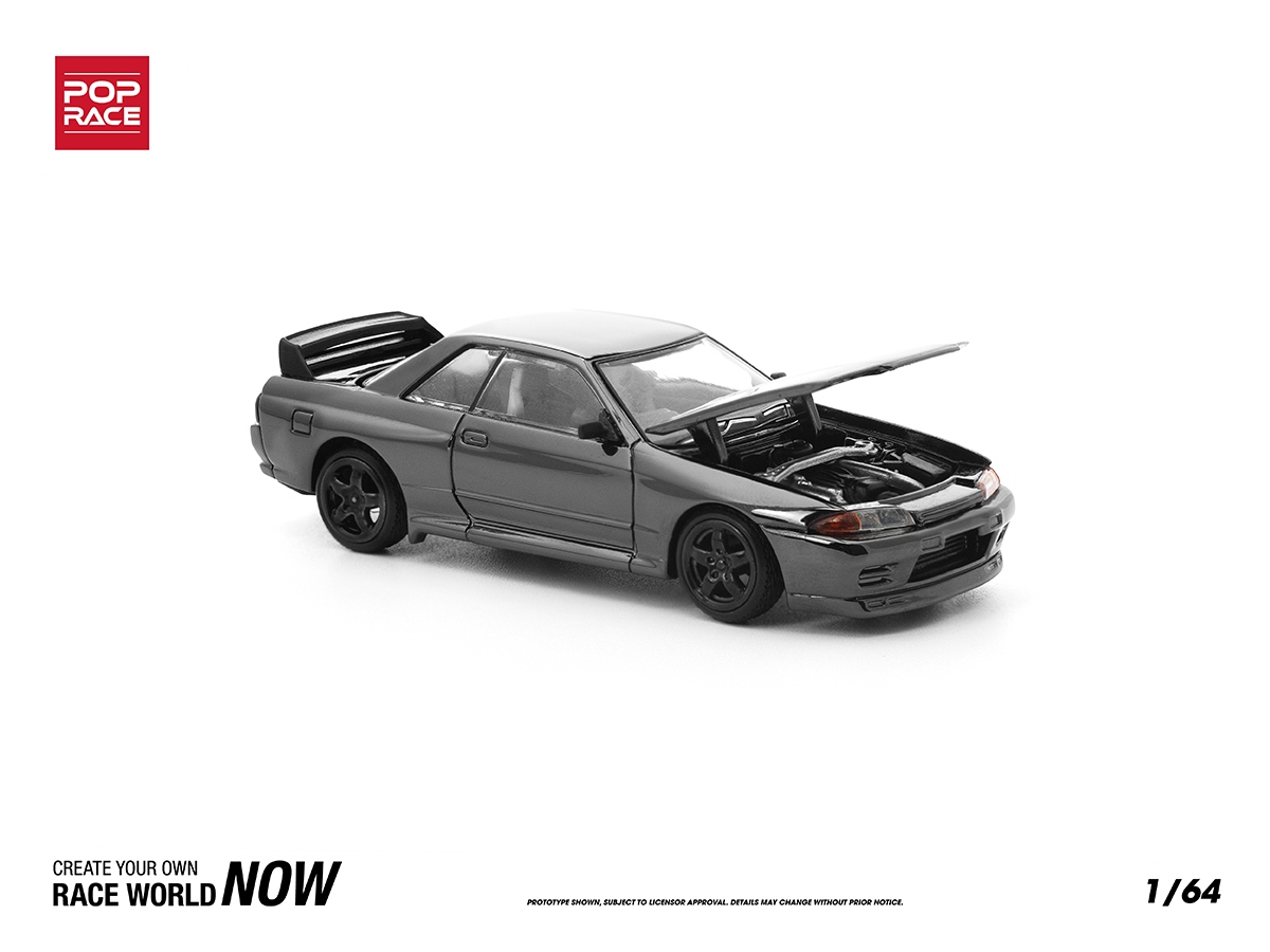 Nissan Skyline GT-R R32 1:64 POP RACE Dark Chrome Series - 19 anos