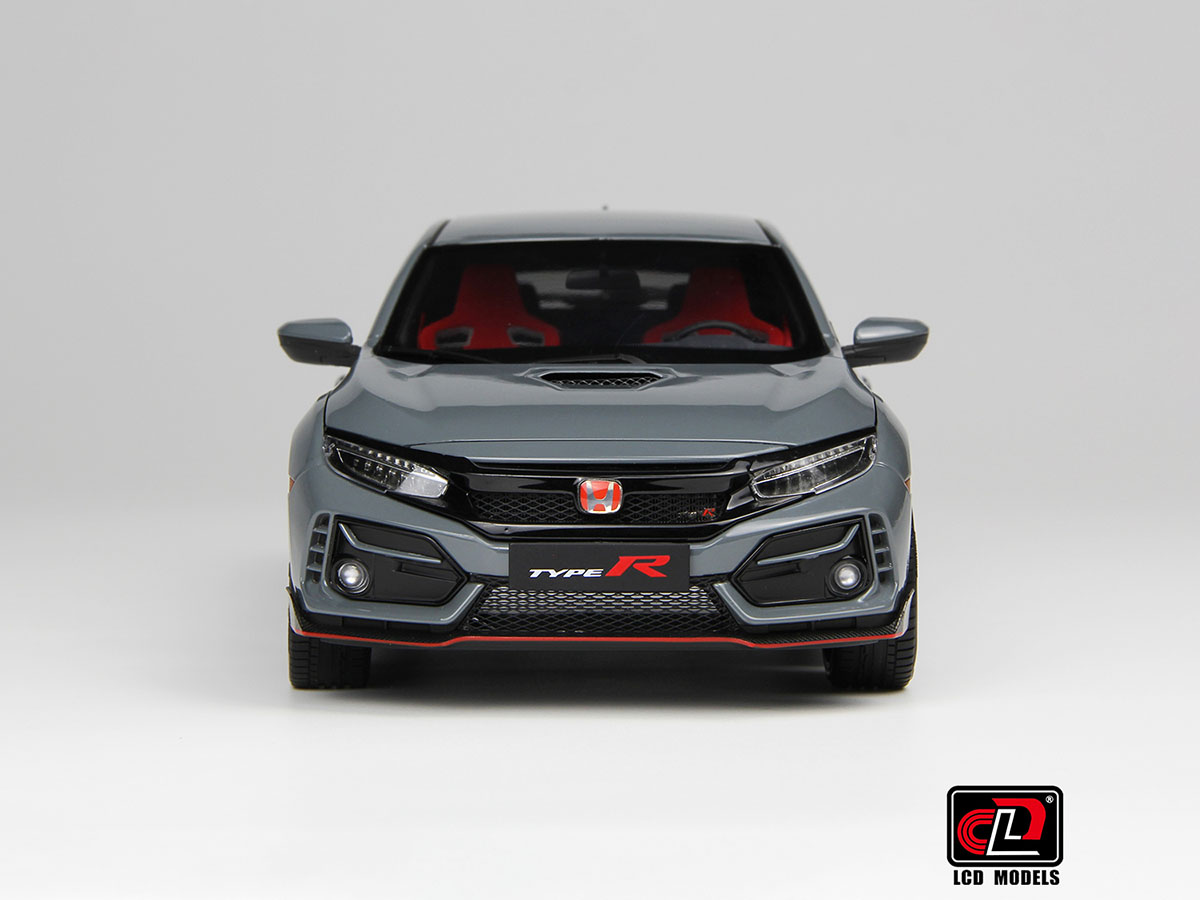 Honda Civic Type R 1/18 ミニカー LCD MODELS Honda Civic Type R FK8 2020 1:18 LCD Models Cinza - 20 anos! Loja